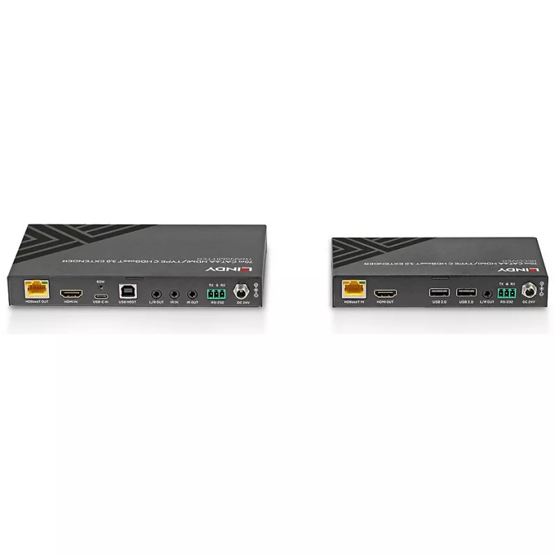 Lindy 70m Cat.6A HDMI 4K60 e Type C HDBaseT 3.0 extender KVM