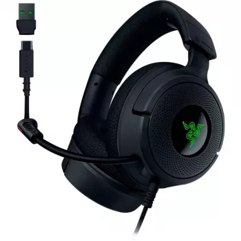 Razer Kraken V4 X - Headset gaming per PC con filo (driver TriForce da 40 mm, microfono cardioide retrattile, audio surround 7.1, Chroma RGB per PC, console e telefono)
