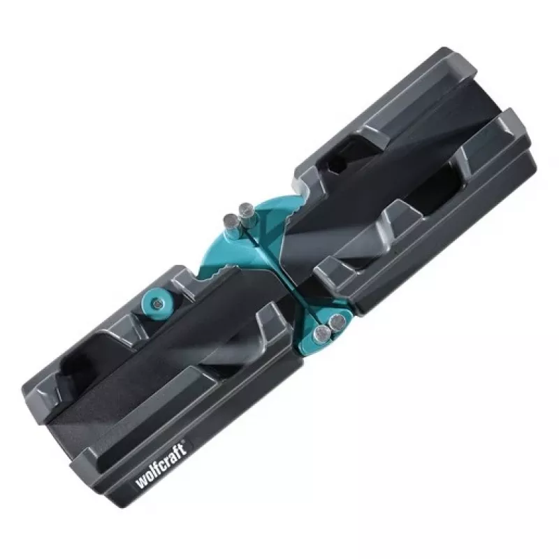 Cassetta per tagli obliqui e battuta Wolfcraft 6948200 — guida per tagli obliqui, campo di misura 85–180°, per tavole fino a 3 cm, nera