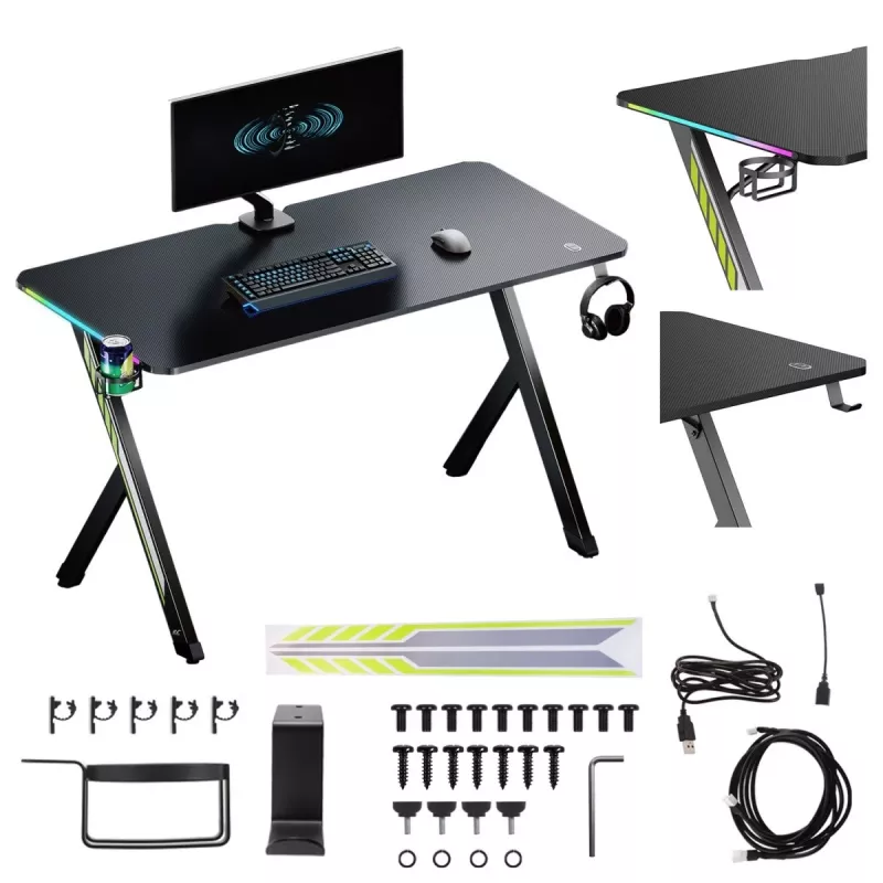 Tavolo da gaming NanoRS con retroilluminazione LED 120x60cm RS10