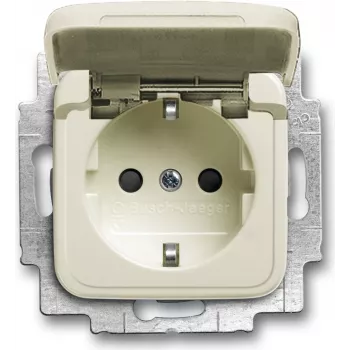 BUSCH JAEGER 20 EUKB-212 - CEE 7/3 - 2P+E - beige - 250 V - 16 A - 71 mm