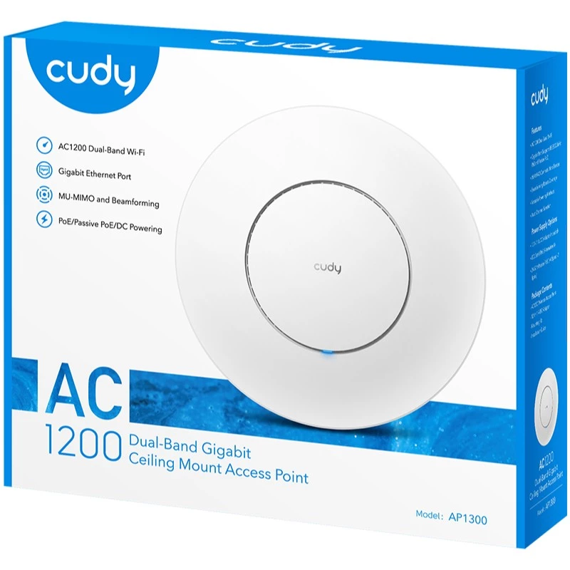 Cudy AC1300 bianco Power over Ethernet (PoE)