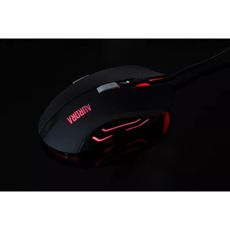 iBox Aurora A-1 IMOGS9031 mouse da gaming ottico cablato, 2400 DPI, USB Type-A, RGB, per destrimani, nero