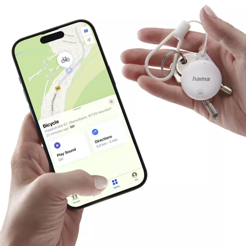 HAMA Item Finder 00185815 Bluetooth per app Dov'è di Apple, bianco — tracker per ritrovare oggetti personali