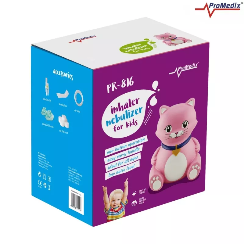 Inalatore-nebulizzatore ProMedix PR-816 design compatto per bambini, modello PR-816