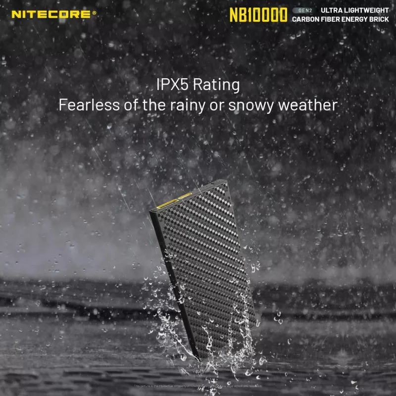 Powerbank portatile Nitecore NB10000 — 10000 mAh, USB‑A + USB‑C, uscita totale 38 W, grigio