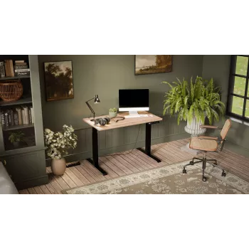 Scrivania con regolazione elettrica in altezza MOON 121x67x72-120 nero/marrone chiaro