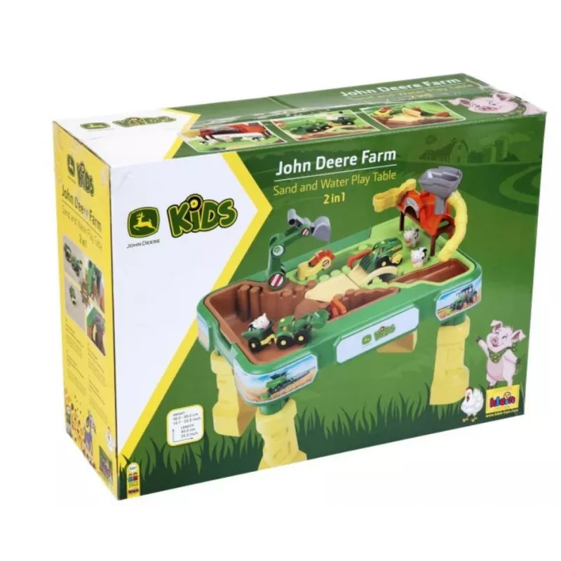 Tavolo con sabbia e acqua KLEIN Theo Klein 3948 — tavolo da gioco per esterni, verde/giallo, per bambini da 1,5 anni