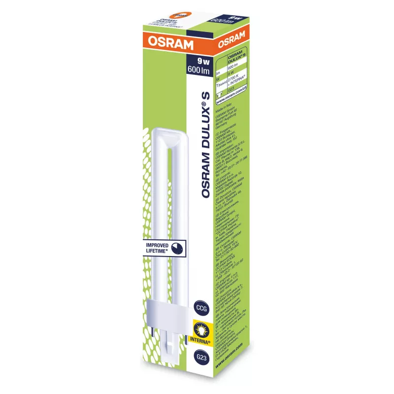 Osram DULUX S lampada a risparmio energetico 9W/827 G23 FS1