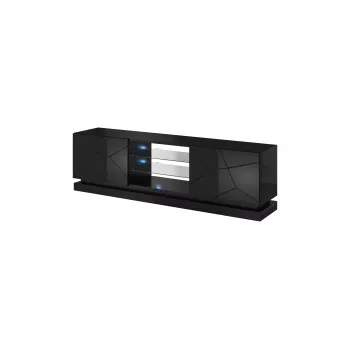 Mobile TV Cama QIU 200 MDF nero lucido/nero lucido