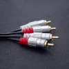 Qoltec 52338 cavo audio, 2 x RCA maschio a 2 x RCA maschio, 3 m, nero