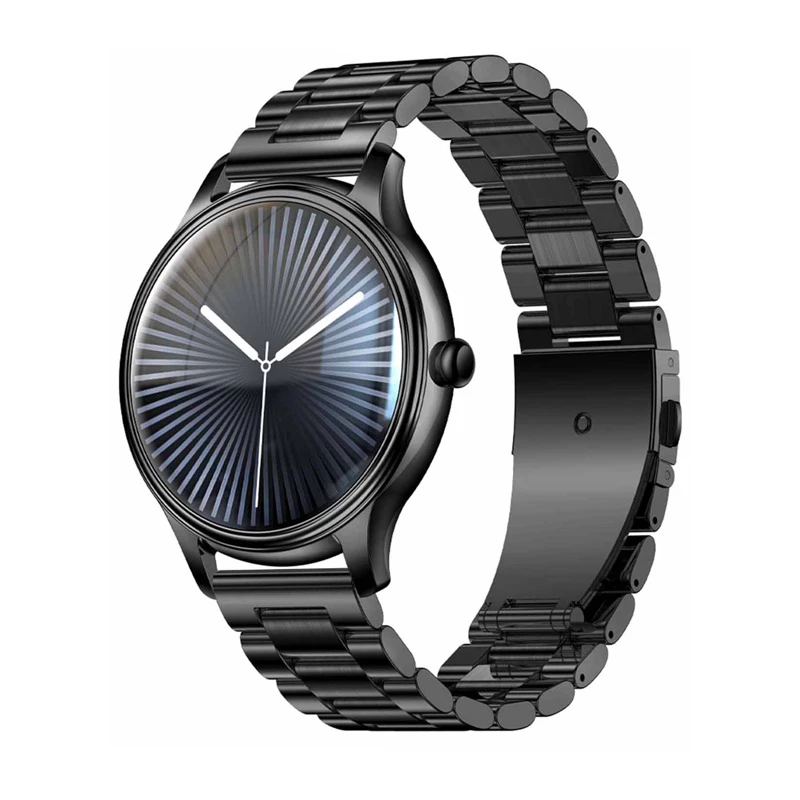 Smartwatch Colmi L28 con cassa nera e cinturino in acciaio inox nero