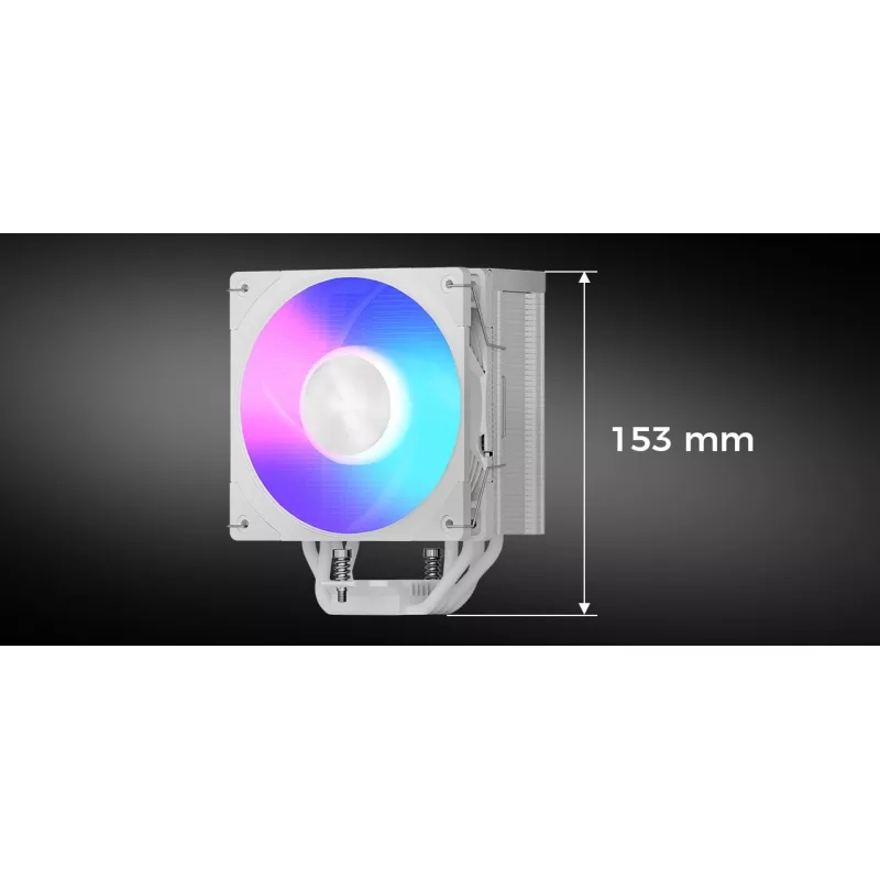Dissipatore CPU ad aria MODECOM Volcano 0C T721 ARGB 120 bianco, single tower, ventola 120 mm