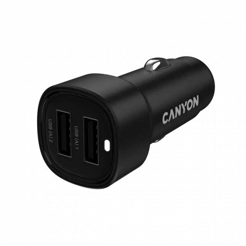 CANYON Caricabatterie auto OnDrive 24 24W 2xUSB-A nero
