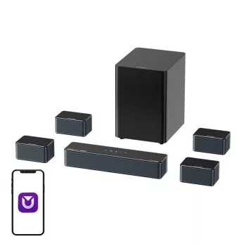 Diffusore Ultimea Poseidon D80 nero 7.1 canali, 8 diffusori, con e senza fili, subwoofer attivo