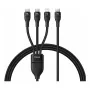 Cavo di ricarica USB-A 3 in 1 Baseus Rapid Series 100W 1,5 m nero
