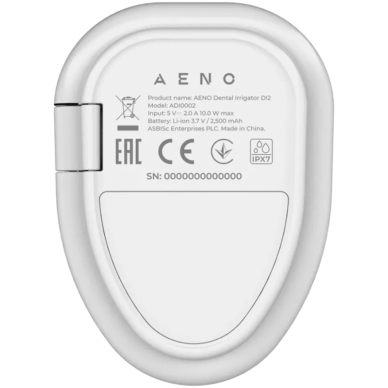 Idropulsore: 3,7V, 8W, 2500mAh, 200ML