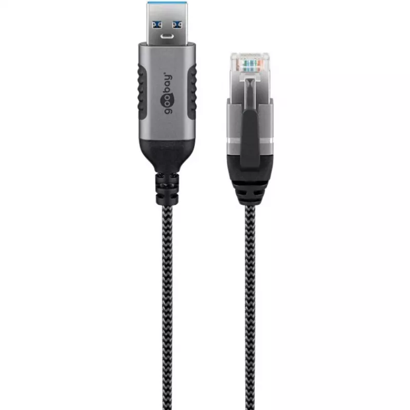 Cavo Ethernet Goobay USB-A 3.0 a RJ45 sottile 3 m – collega router, modem o (74396)