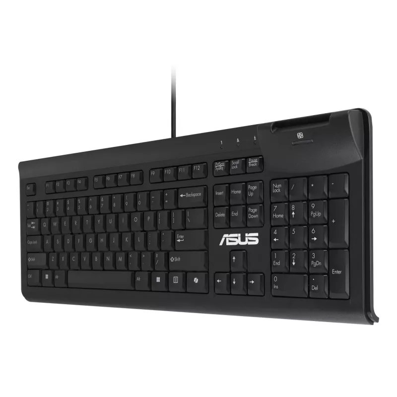 Tastiera cablata full-size ASUS KU100 nera, layout estone, USB Type-A, cavo 2 m