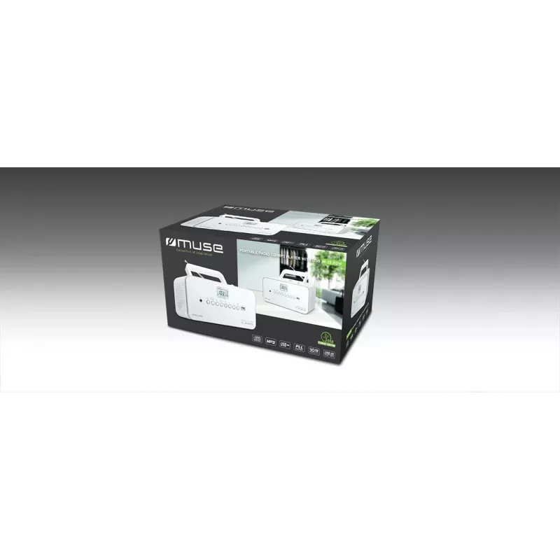 Stereo portatile Muse M-28RDW – lettore CD/MP3, sintonizzatore FM/AM, 3W RMS, bianco, 1,4 kg