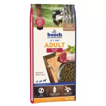 Crocchette per cani Bosch Adult Lamb & Rice 10 kg–15,9 kg, proteine 21,5%, grassi 10,5%, senza glutine