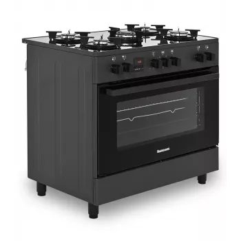 Cucina a gas/elettrica freestanding Ravanson KWGE-K90, 5 zone di cottura, 90 cm, forno 105 L, controllo touch