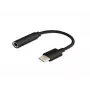 Adattatore per cavo SAVIO AK-35/B USB Type-C (3.1) maschio su jack 3,5 mm femmina, nero
