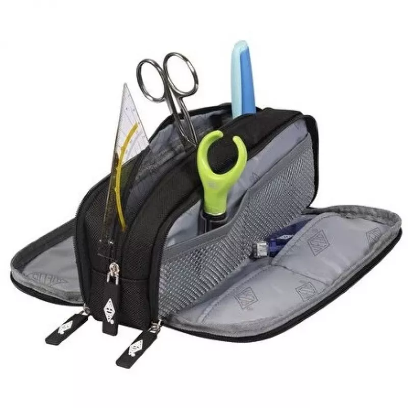 WEDO Business 242 45101 astuccio Schlamperbox con 3 scomparti, poliestere, nero
