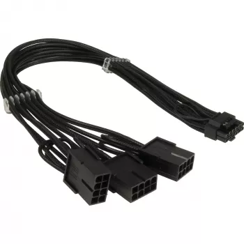 Adattatore di alimentazione PCIe INTER-TECH GPU-02 12‑pin a 3×8‑pin (cavo 34 cm)