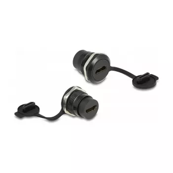 Connettore maschio da incasso HDMI-A DeLOCK con tappo di protezione nero 30,3 mm 23,5 mm
