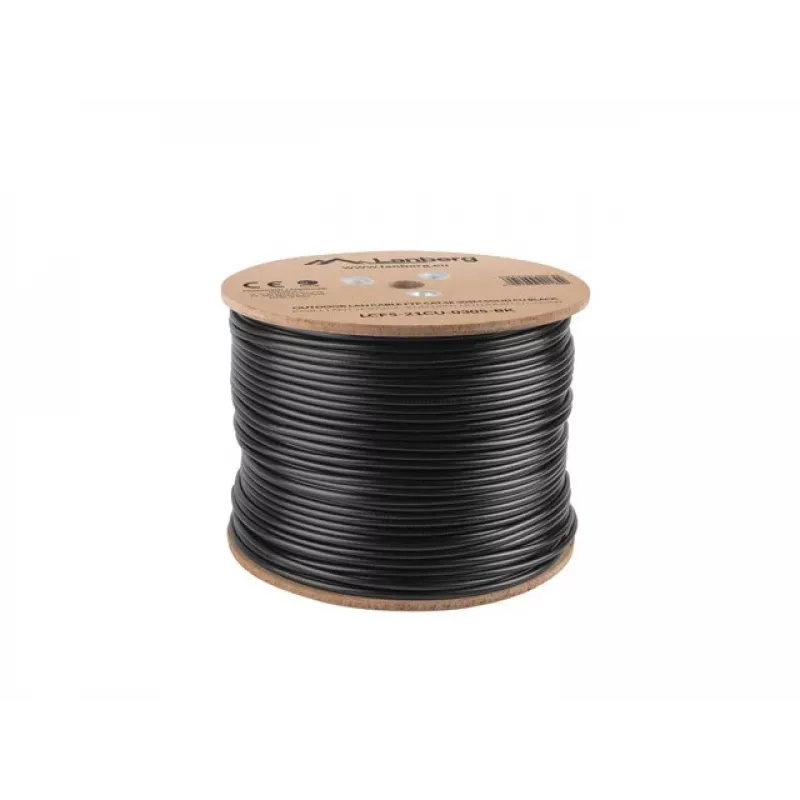 Lanberg LCF5-21CU-0305-BK cavo di installazione Cat5e F/UTP per esterni, rame massiccio, 305 m, nero