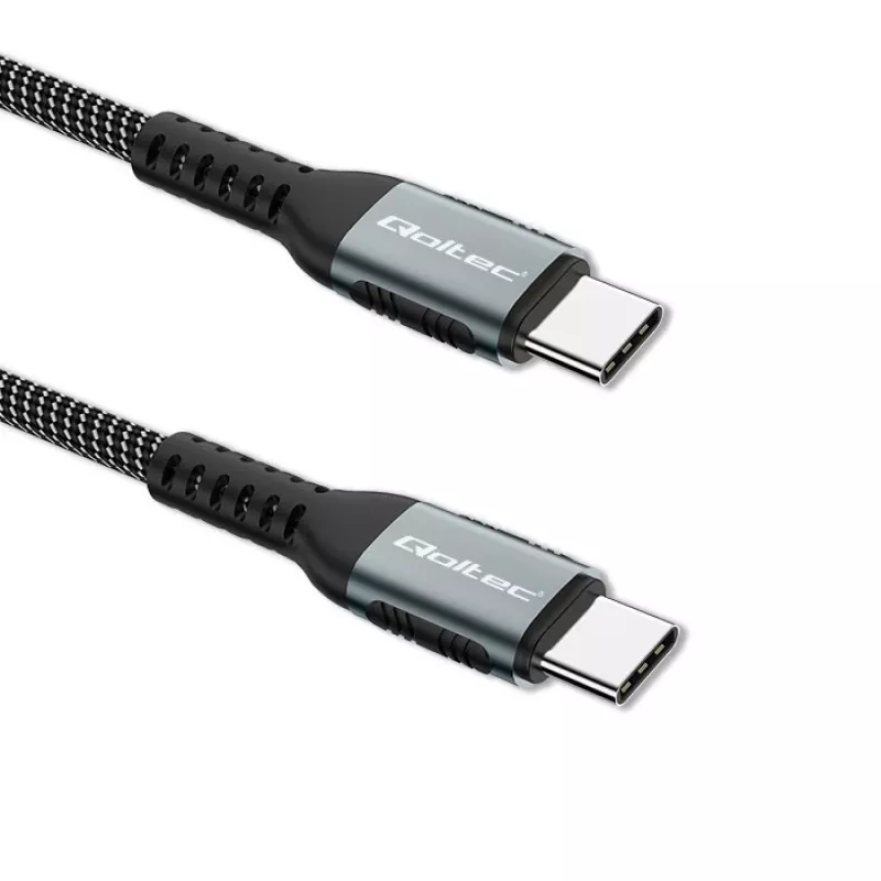 Cavo Qoltec USB 2.0 Type-C a USB 2.0 Type-C 100W QC 3.0 PD 1m nero