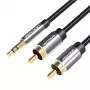 Vention Cavo audio da jack maschio 3,5 mm a 2 RCA maschio 1 m Nero tipo metallo