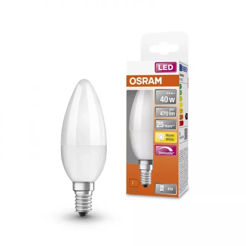 Lampada LED Ledvance Parathom Classic E14 4,9 W bianco caldo, attacco E14