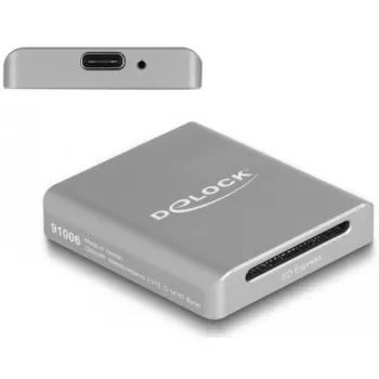 Lettore di schede DeLOCK 91006 grigio SD USB Type-C 10000 Mbit/s
