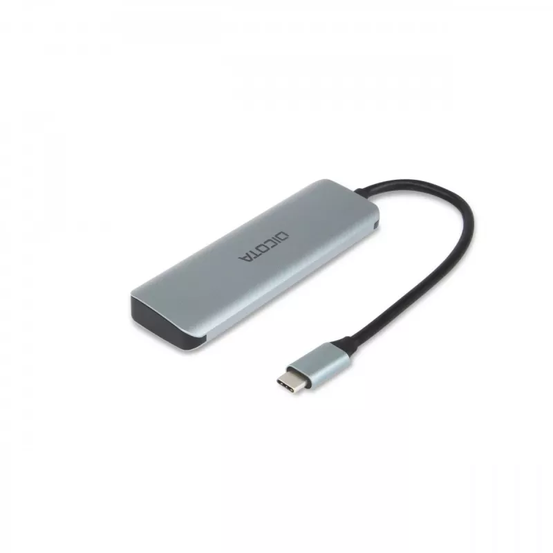 Hub USB Type-C DICOTA D32061 10000 Mbit/s argento