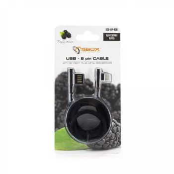 Sbox USB-8P-90B cavo USB 8-Pin blackberry nero