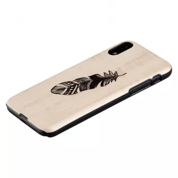 Custodia per smartphone man and wood per iPhone XR, Indian nero, guscio rigido protettivo