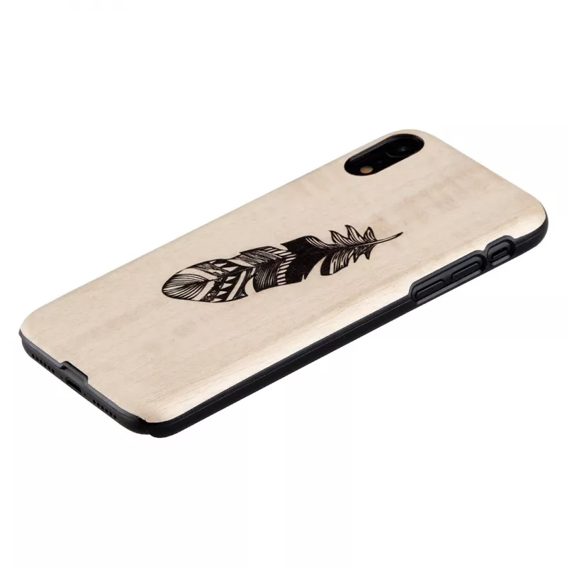 Custodia per smartphone man and wood per iPhone XR, Indian nero, guscio rigido protettivo