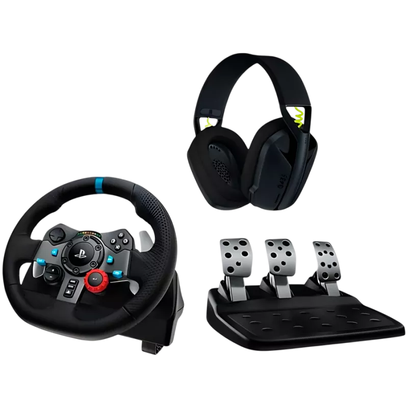 LOGITECH G29 EU + G435 nero controller gaming alluminio nero USB volante + pedale + cuffie PC