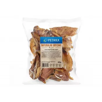 Snack da masticare per cani PETMEX Orecchio di maiale, confezione da 20 strisce naturali da masticare per l'igiene dentale, 800 g, cani adulti, tutte le taglie