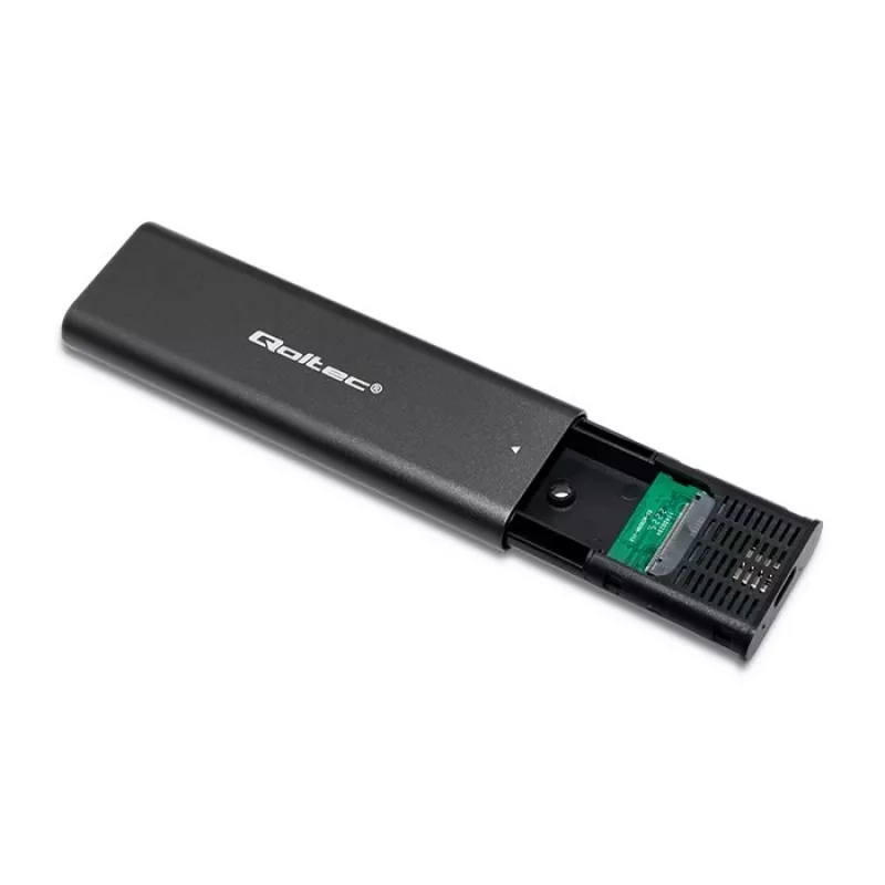 Qoltec 50312 contenitore per SSD M.2 NVMe, USB Type-C, nero