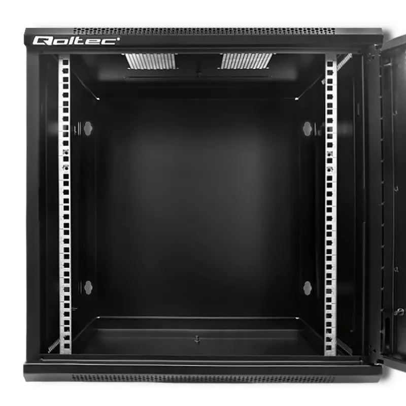 Qoltec 54488 Armadio rack da parete da 19 pollici, 12U, 600 x 635 x 450 mm, porta forata