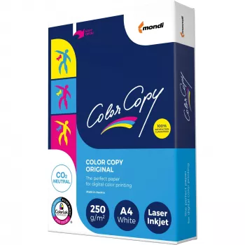 Carta per fotocopie ufficio Mondi Color Copy 8687A25 (A4; 250 g/m²; 125 fogli; carta bianca; satinata)