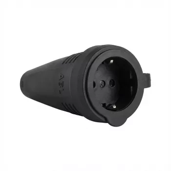 ABL 100000049 Presa originale. SCHUKO. Gomma (TPE). nero. Manicotto. IP44.