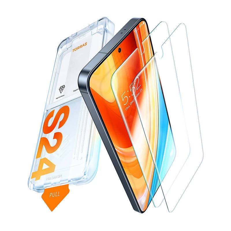 Vetro temperato protezione display Torras per Samsung S24+ — durezza 9H, antigraffio