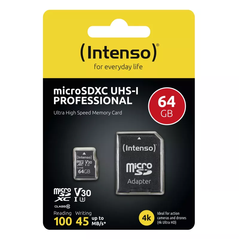 Scheda di memoria Intenso 64 GB MicroSDXC UHS-I Class 10 3433490