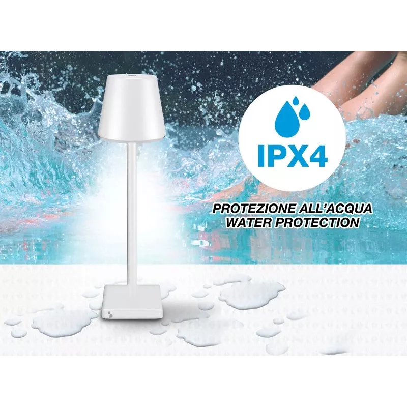 Lampada da tavolo ricaricabile Beper P201UTP102, interruttore touch, 2 W