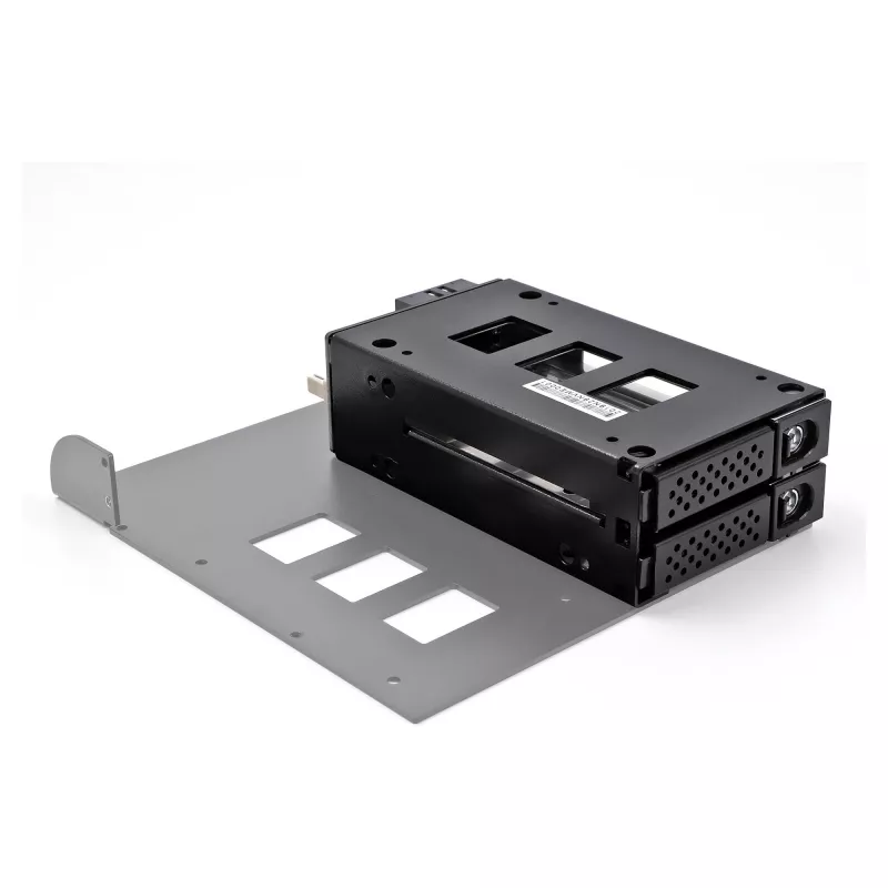 Delock - Rack di memoria mobile - vano sottile - da 5,25 a 2 x 2,5 (da 13,3 cm a 2 x 6,4 cm) - nero (47019)