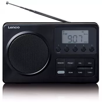 Radio portatile Lenco MPR-035BK — FM/AM, funzionamento a rete e batteria, LCD 2,5